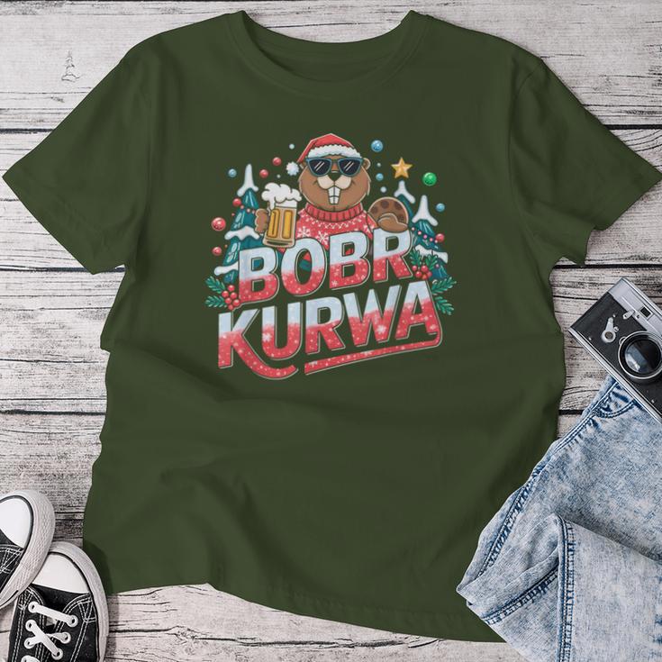 Bòbr Kurwa Bober X Xmas Weihnachtsbier Kurwa Bober Xmas Beer T-shirt Frauen Lustige Geschenke