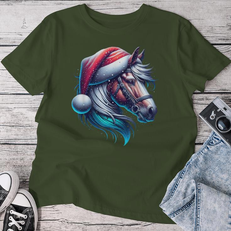 Christmas Horse Family Cute Children's Santa Claus T-shirt Frauen Lustige Geschenke