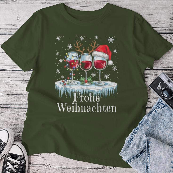 Christmas Red Wine Merry Christmas Reindeer Santa Claus T-shirt Frauen Lustige Geschenke