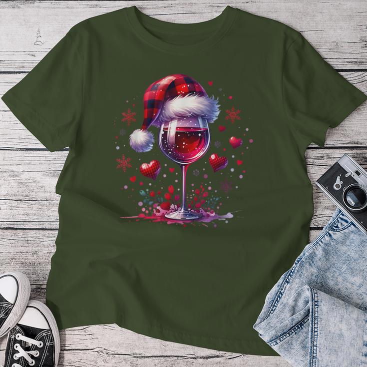 Christmas Red Wine Santa Claus Wine Merry Christmas T-shirt Frauen Lustige Geschenke