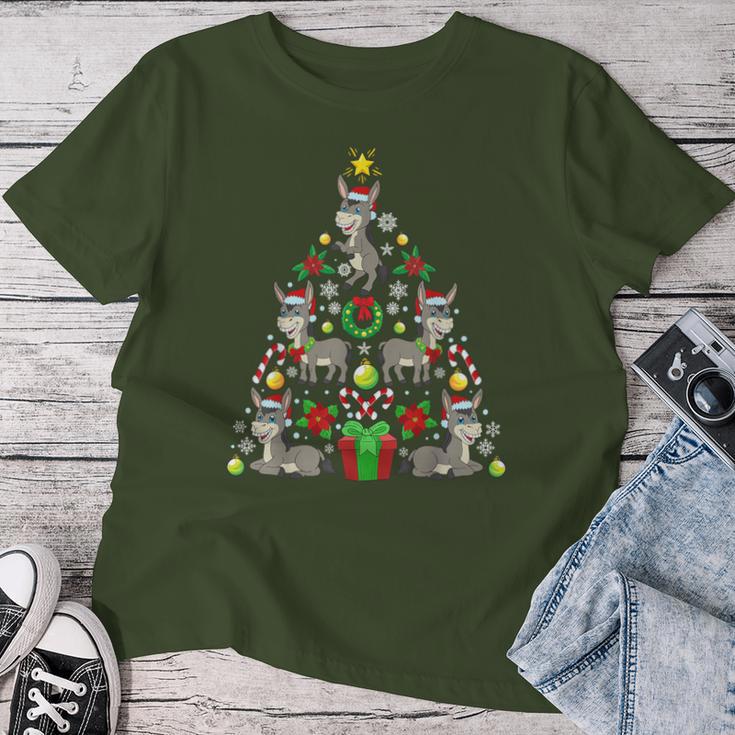 Donkey Christmas Tree Christmas Farmer T-shirt Frauen Lustige Geschenke