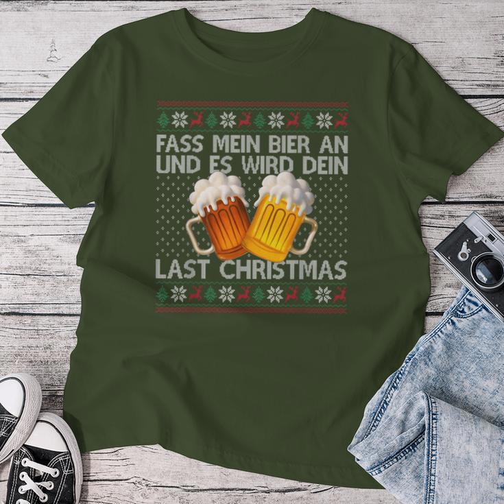 Fass Mein Beer An Und Es Wird Dein Last Christmas Xmas Beer T-shirt Frauen Lustige Geschenke