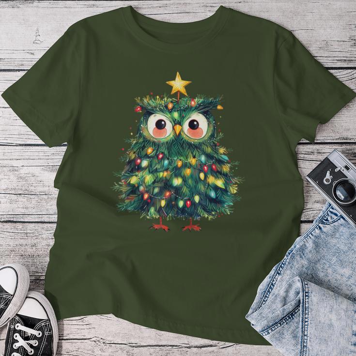 Girls Boys Owl Pyjamas Christmas Lights T-shirt Frauen Lustige Geschenke