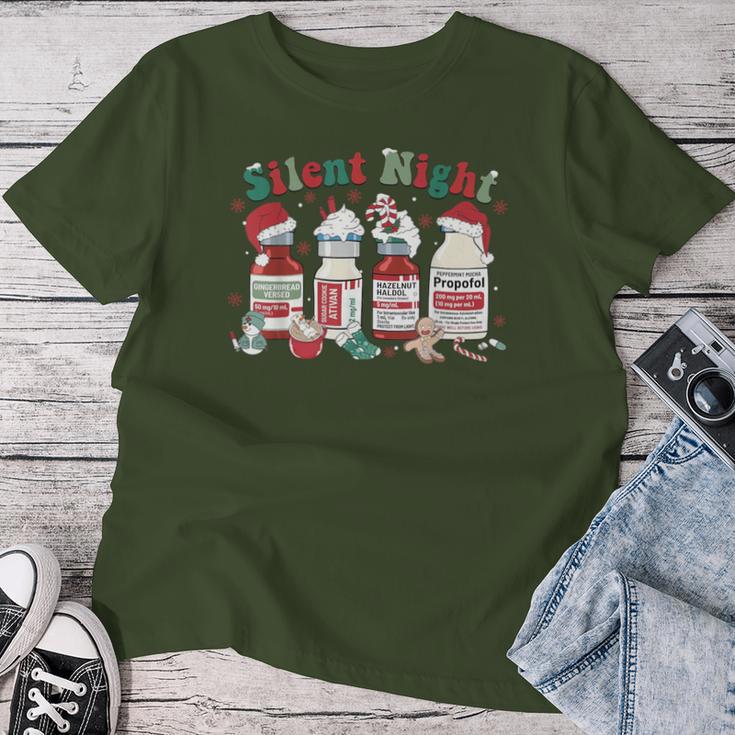 Icu Nurse Christmas Silent Night T-shirt Frauen Lustige Geschenke