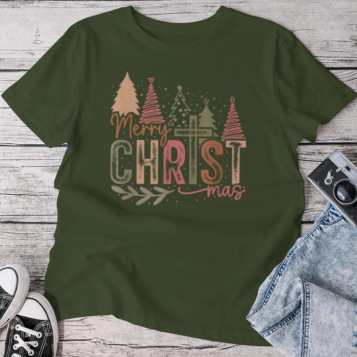 Merry Christmas Christian Christmas Tree T-shirt Frauen Lustige Geschenke