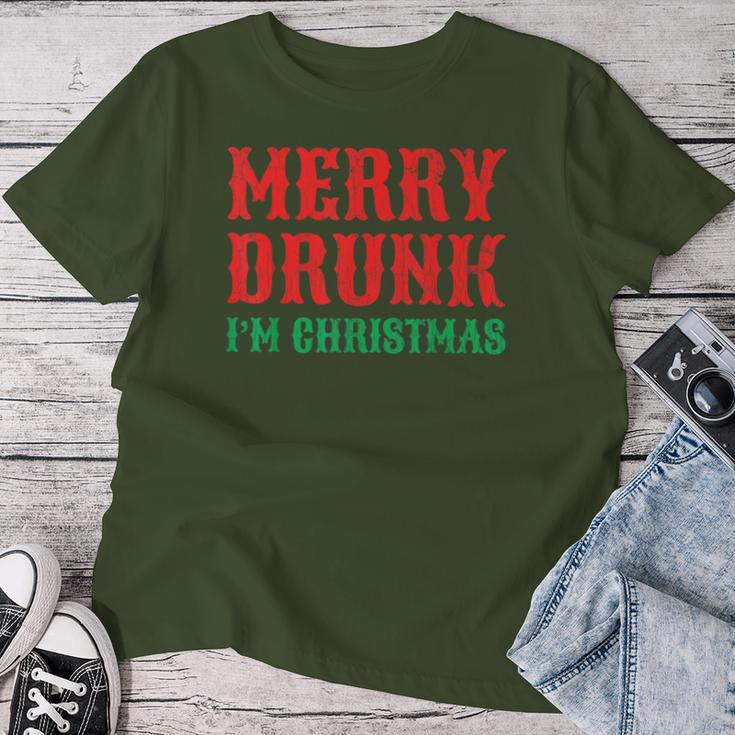 Merry Drunk I'm Christmas Santa Reindeer Graphic T-shirt Frauen Lustige Geschenke