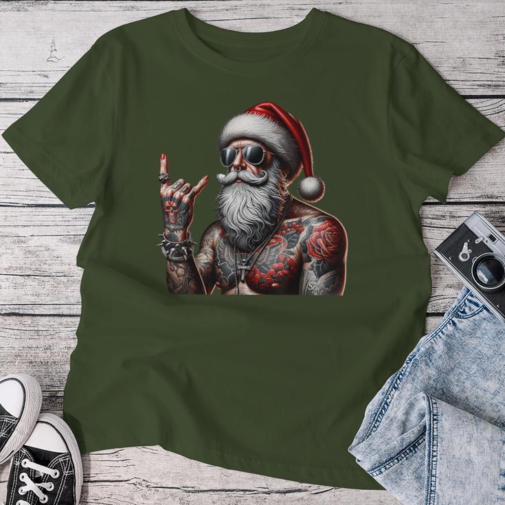 Tattooed Santa Claus Inked Christmas & Women T-shirt Frauen Lustige Geschenke