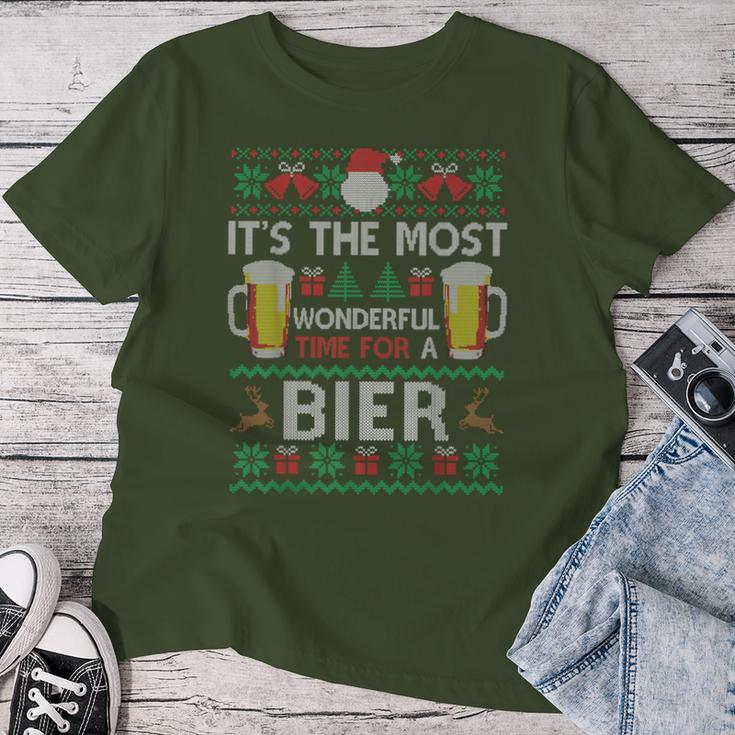 Most Wonderful Time For A Beer Ugly Christmas Sweater T-shirt Frauen Lustige Geschenke