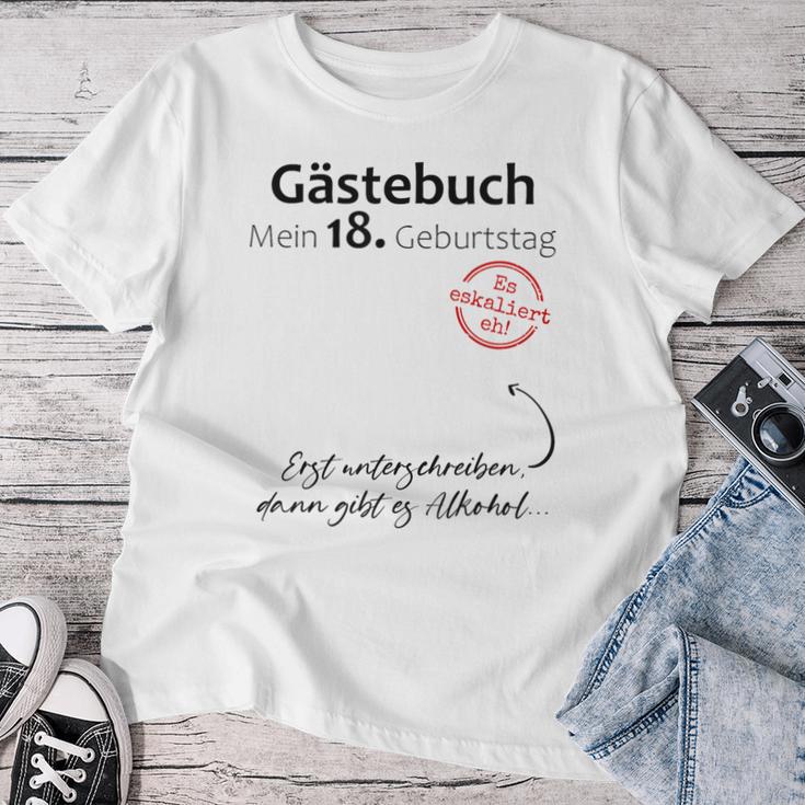 18Th Birthday Party Guest Book Boys Girls Decorative T-shirt Frauen Lustige Geschenke