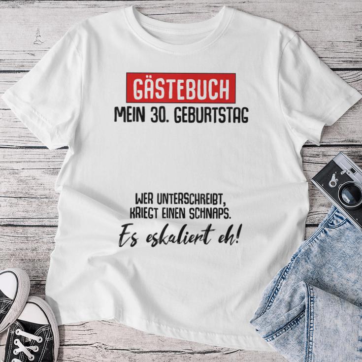 30Th Birthday Party Guest Book Man Woman Decoration T-shirt Frauen Lustige Geschenke