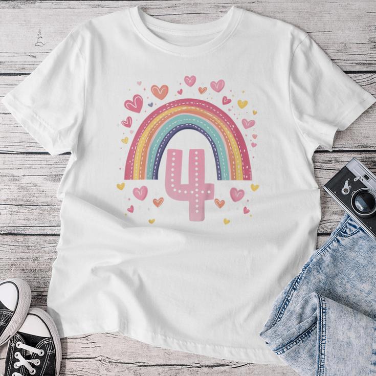 Children's Birthday 4 Girls Rainbow Fairy Four 4 Years T-shirt Frauen Lustige Geschenke