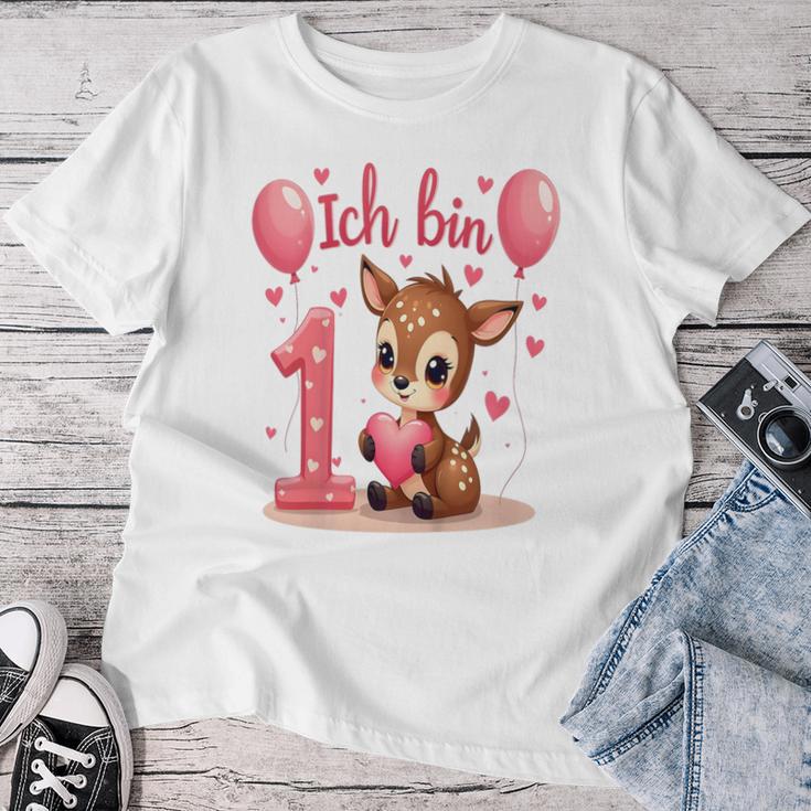 Children's Cute Deer I Am 1 Children's Birthday 1St Birthday Girl T-shirt Frauen Lustige Geschenke