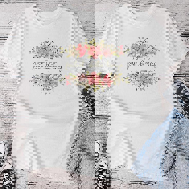 ◆LETERIE◆ VINTAGE FLOWER RIBBON TSHIRT_WHITE Foxtrot Tango Delta Flower Vintage Retro Women Women T-shirt