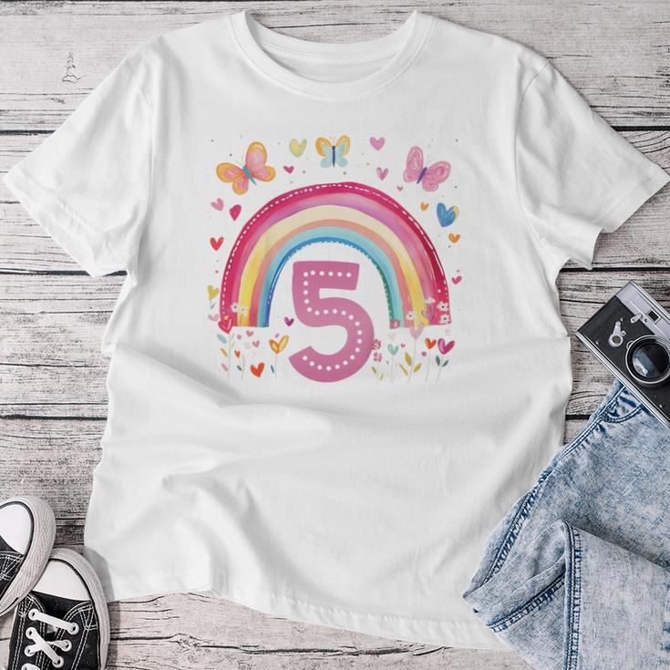 Kinder Geburtstag 5 Mädchen Regenbogen Fee Fünfter 5 Jahre Alt T-shirt Frauen Lustige Geschenke