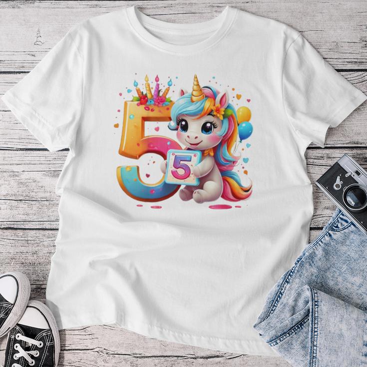 Kinder Nummer 5 Jahre Mädchen Einhorn 5 Geburtstag T-shirt Frauen Lustige Geschenke