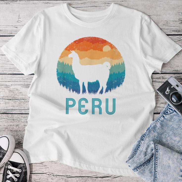 Peru Retro Llamaintage Machu Picchu Alpaca South American T-shirt Frauen Lustige Geschenke