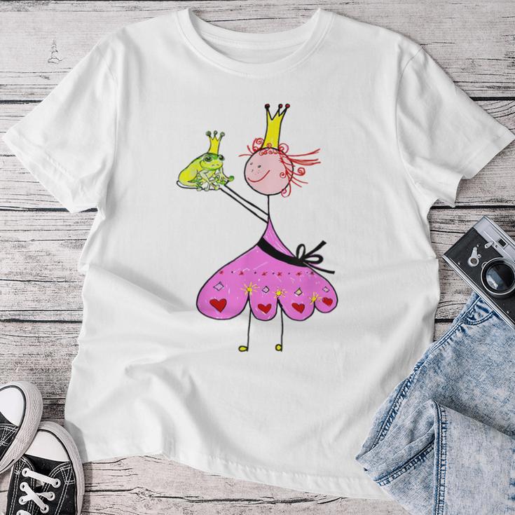 Prinzessin Küsst Den Frog Frog King Motif For Girls Gray T-shirt Frauen Lustige Geschenke