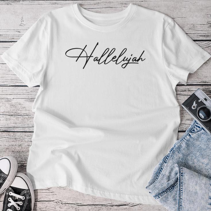 Religion Faith And Hallelujah T-shirt Frauen Lustige Geschenke