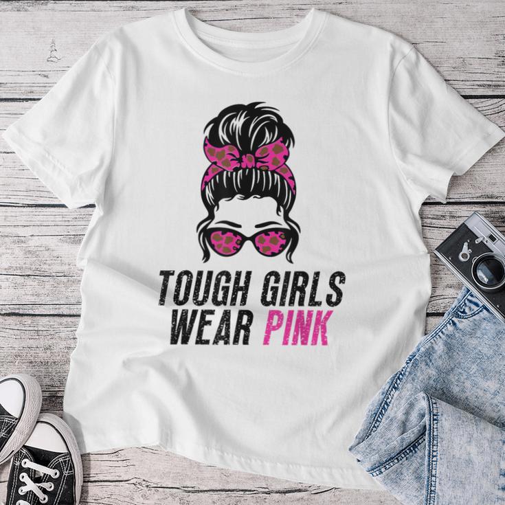 Tough Girls Tragen Im Oktober Pink Leopard Print Wear Pink Gray T-shirt Frauen Lustige Geschenke