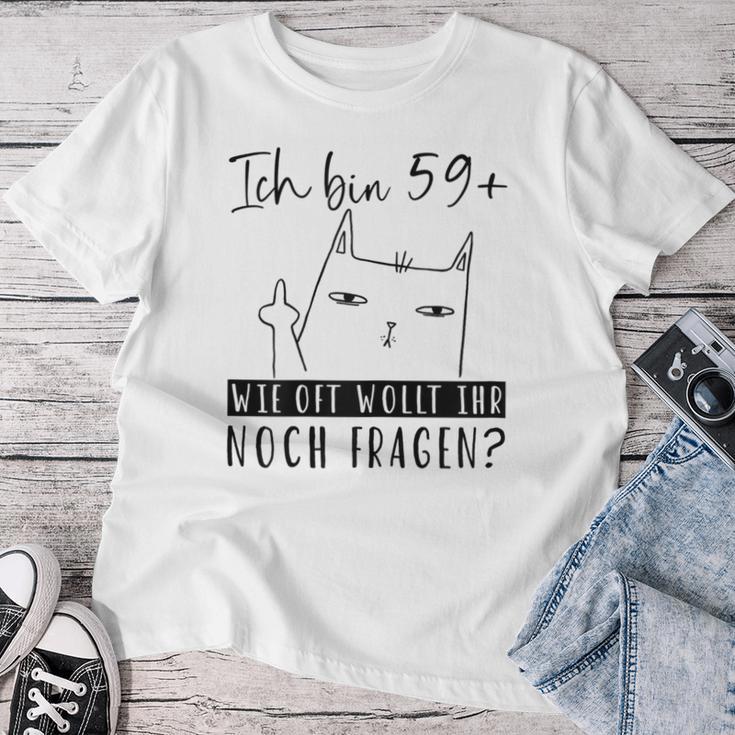 Women's 60Th Birthday Ich Bin 59 Cat 60 Years Woman S T-shirt Frauen Lustige Geschenke