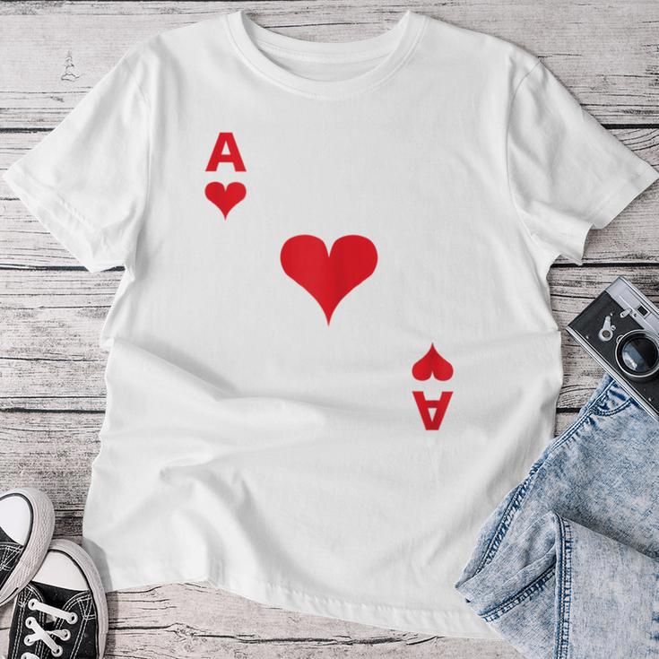 Women's Playing Card Heart Ace Card Costume Fancy Dress Ass Groups T-shirt Frauen Lustige Geschenke