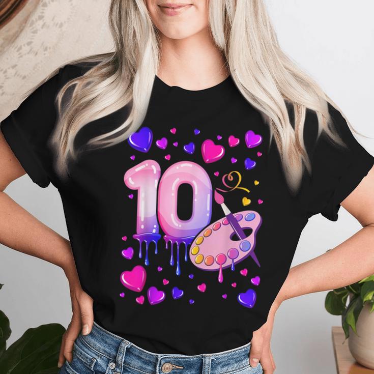 10Th Birthday Girl 10 Years Painting Number 10 T-shirt Frauen Geschenke für Sie