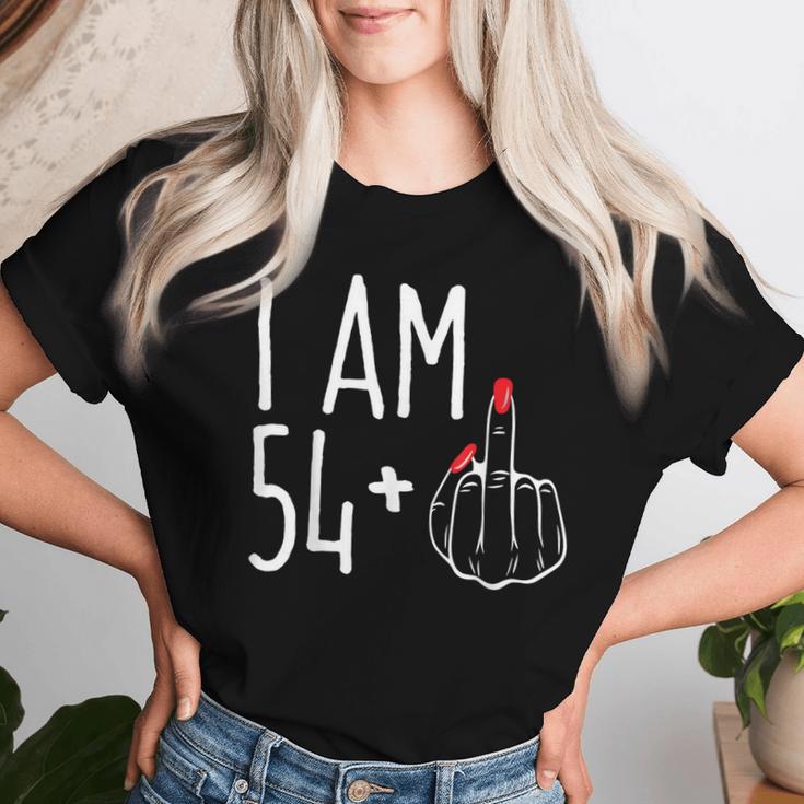 I Am 54 Plus 1 Middle Finger 55Th Women's Birthday T-shirt Frauen Geschenke für Sie