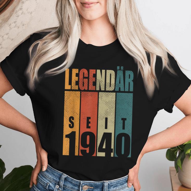 84Th Birthday Woman Man Legendary Since 1940 T-shirt Frauen Geschenke für Sie