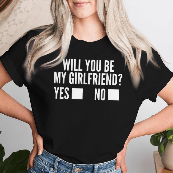 Ask Her Will You Be My Girlfriend Cutealentine's Day T-shirt Frauen Geschenke für Sie