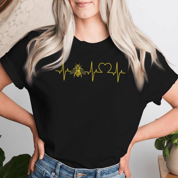 Bee Heartbeat Beekeepers Heart Ecg Beekeeping Honey Bee T-shirt Frauen Geschenke für Sie