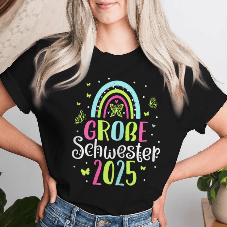 Big Sister 2025 Girls' Rainbow Butterfly T-shirt Frauen Geschenke für Sie