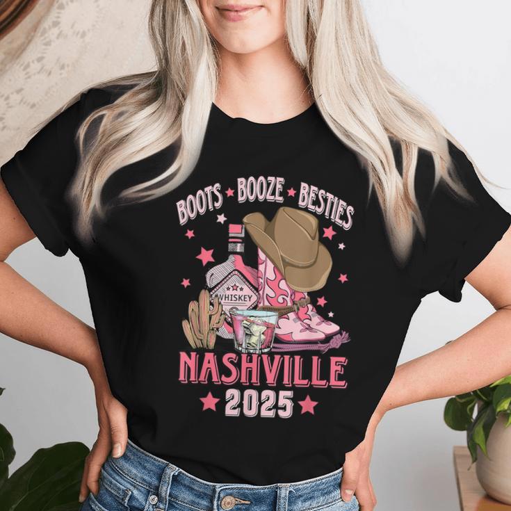 Boots Booze & Besties Nashville 2025 Girls Trip Drinking Women T-shirt Gifts for Her