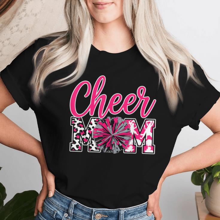 Cheer Mom Hot Pink Black Leopard Letters Cheer Women T-shirt Gifts for Her