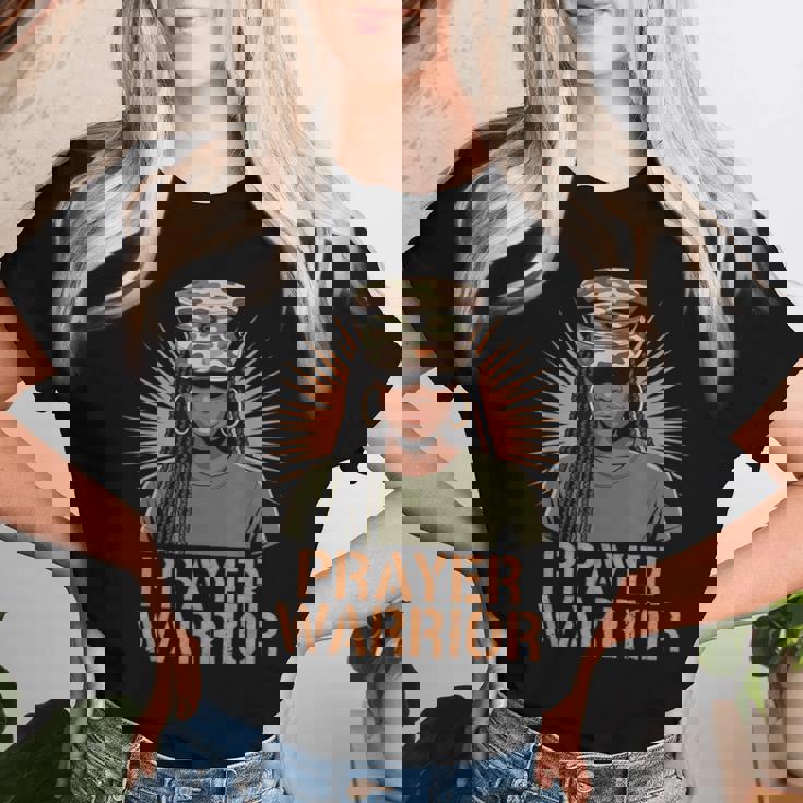 Christian Camo Girl Hat Jesus God Black Prayer Warrior Women T-shirt Gifts for Her