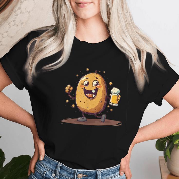 Cool Potato With Beer In Hand Costume T-shirt Frauen Geschenke für Sie