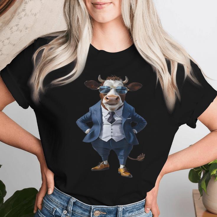 Cow Women's Cow In Suit Cow T-shirt Frauen Geschenke für Sie