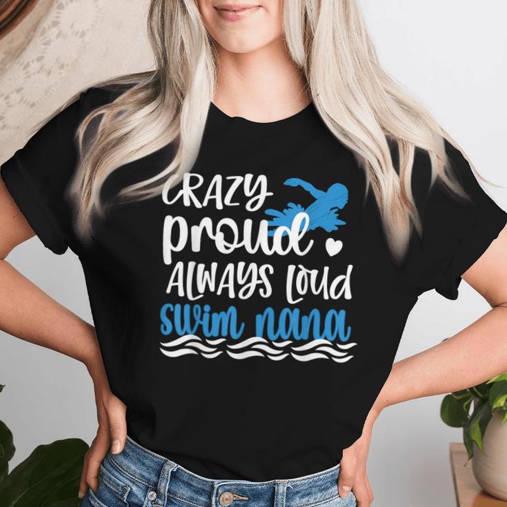 Crazy Proud Swim Nana Of A Swimmer Nana Grandma Women T-shirt Gifts for Her