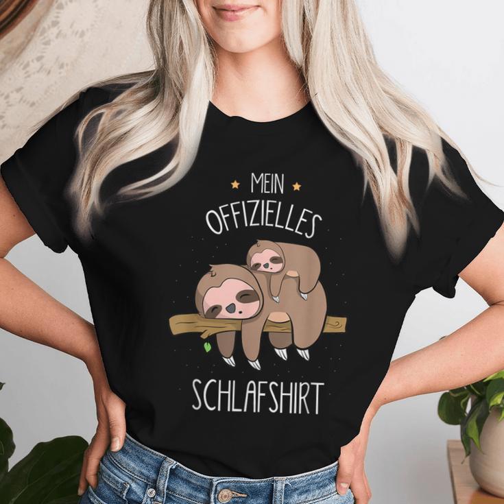 Cute Children's Animal Sleep With Sloth And Baby Sloth T-shirt Frauen Geschenke für Sie