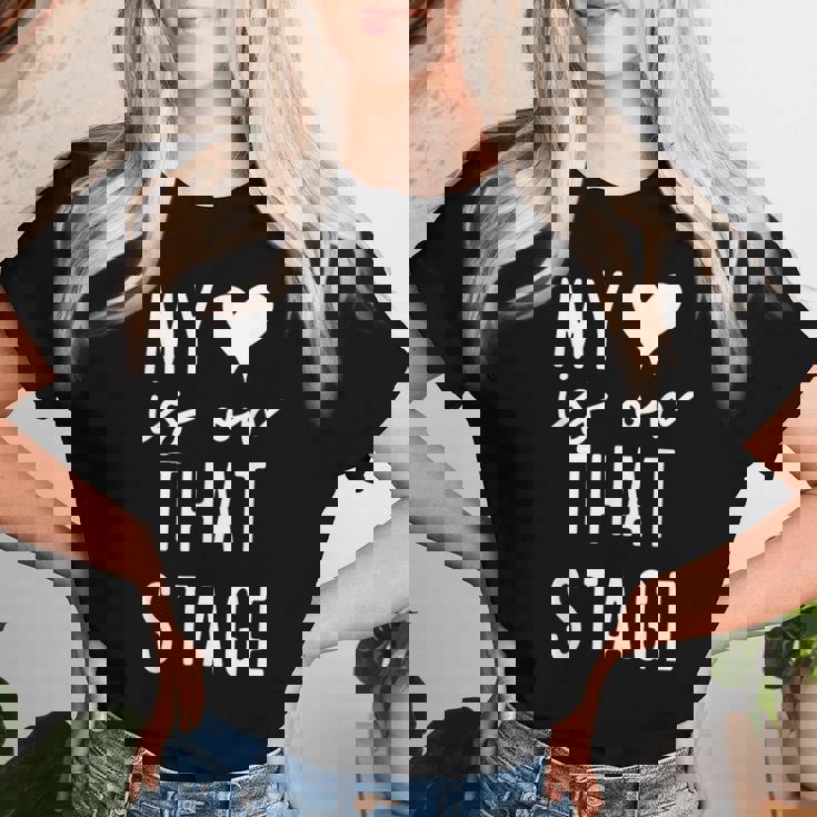 Dance Mom Retro My Heart Is On That Stage Dance Recital Women T-shirt Gifts for Her