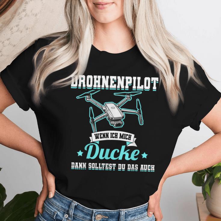 Drhnenpilot Wenn Ich Mich Ducke Drone Slogan Fpv T-shirt Frauen Geschenke für Sie