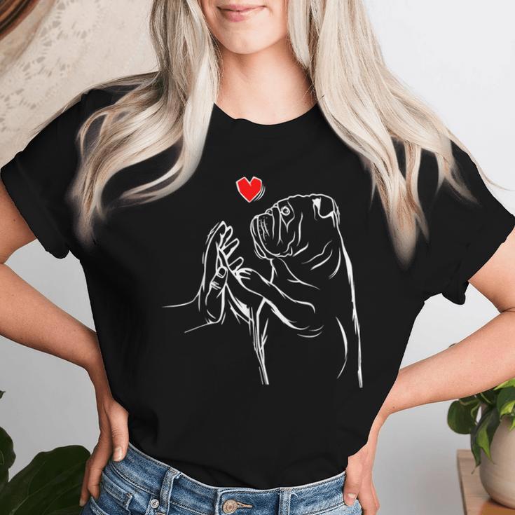 English Bulldog Love Bully Woman T-shirt Frauen Geschenke für Sie