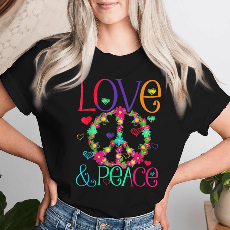 Flower Power Hippie Kostüm Love Peace 60Er 70Er Retro T-shirt Frauen Geschenke für Sie