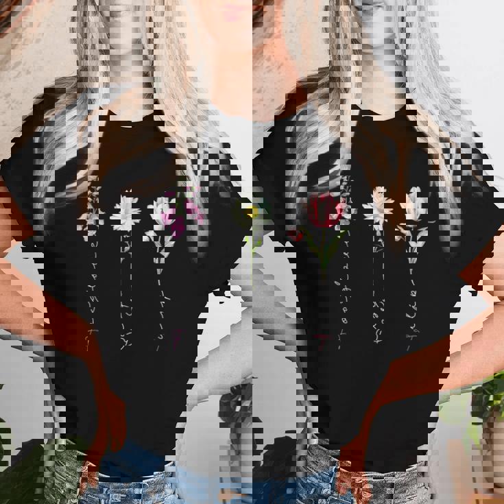 Foxglove Daisy Tulip Floral Women T-shirt | Mazezy