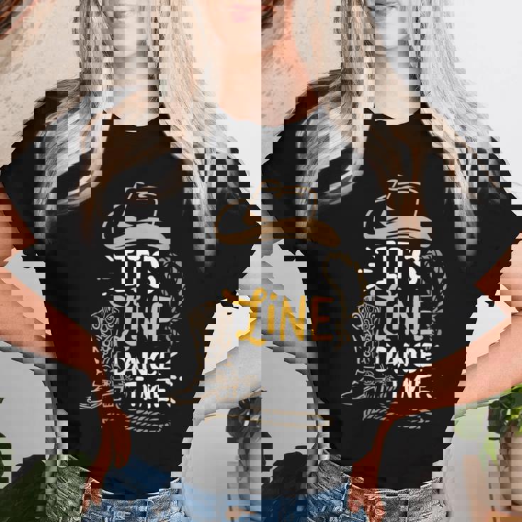 Line Dance It's Line Dance Time Bottes Western T-shirt femme Cadeaux pour elle