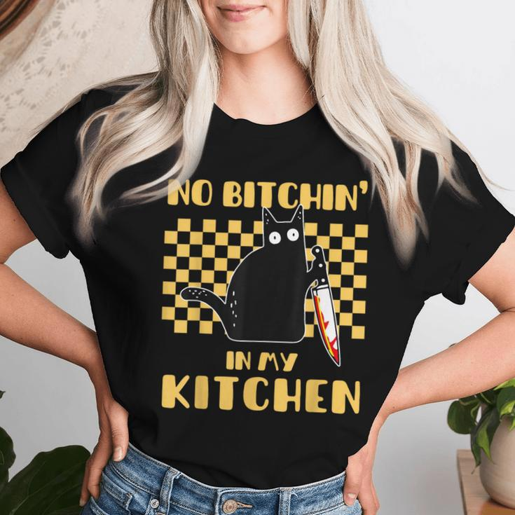 No In In My Kitchen Cooking Cat Sarcastic Cooking T-shirt Frauen Geschenke für Sie