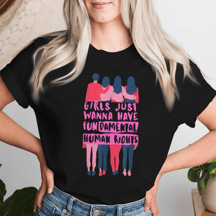 Girls Just Wanna Have Fundamental Human Rights Feminist T-shirt Frauen Geschenke für Sie