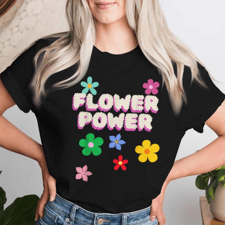 Hippie Costume 60S 70S Flower Power Süßes Groovy 70Er 60Er Jahre Party Schwarz Geblümt Crew-Ausschnitt S Erwachsene Party Retro Flower T-shirt Frauen Geschenke für Sie