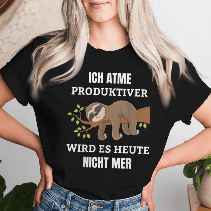 Ich Atme Produktiv Wird Es Heute Nicht Mehr Sloth T-shirt Frauen Geschenke für Sie