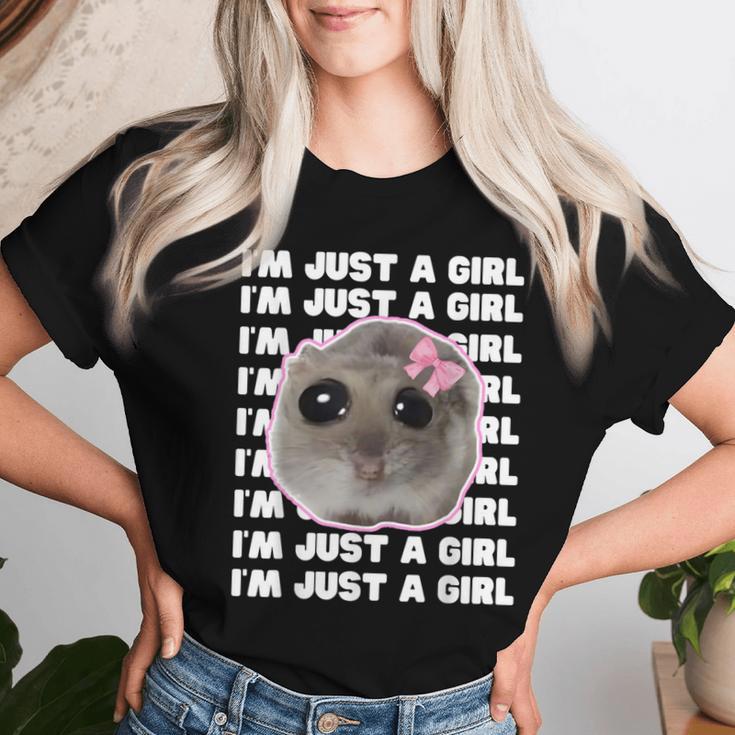 I'm Just A Girl Sad Hamster Meme T-shirt Frauen Geschenke für Sie