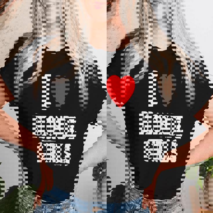 J'aime J'aime Les Filles Blondes T-shirt femme Cadeaux pour elle